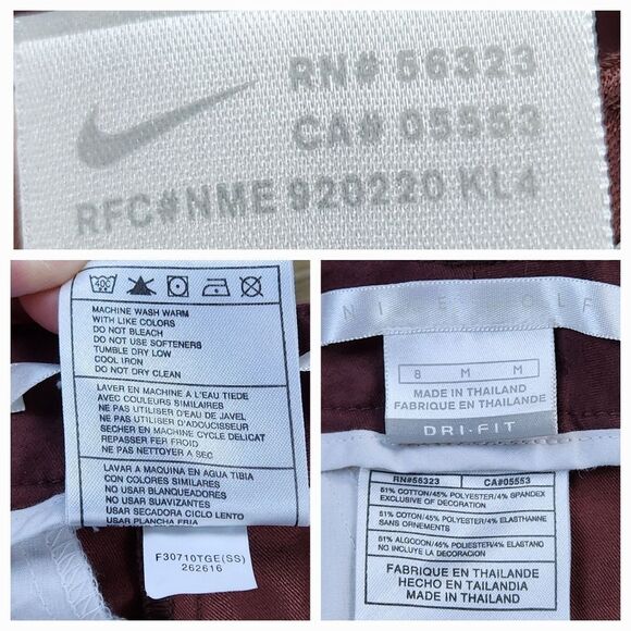 🔹️Nike Golf Burgundy Dri-Fit Pants Size 8 - Picture 11 of 11